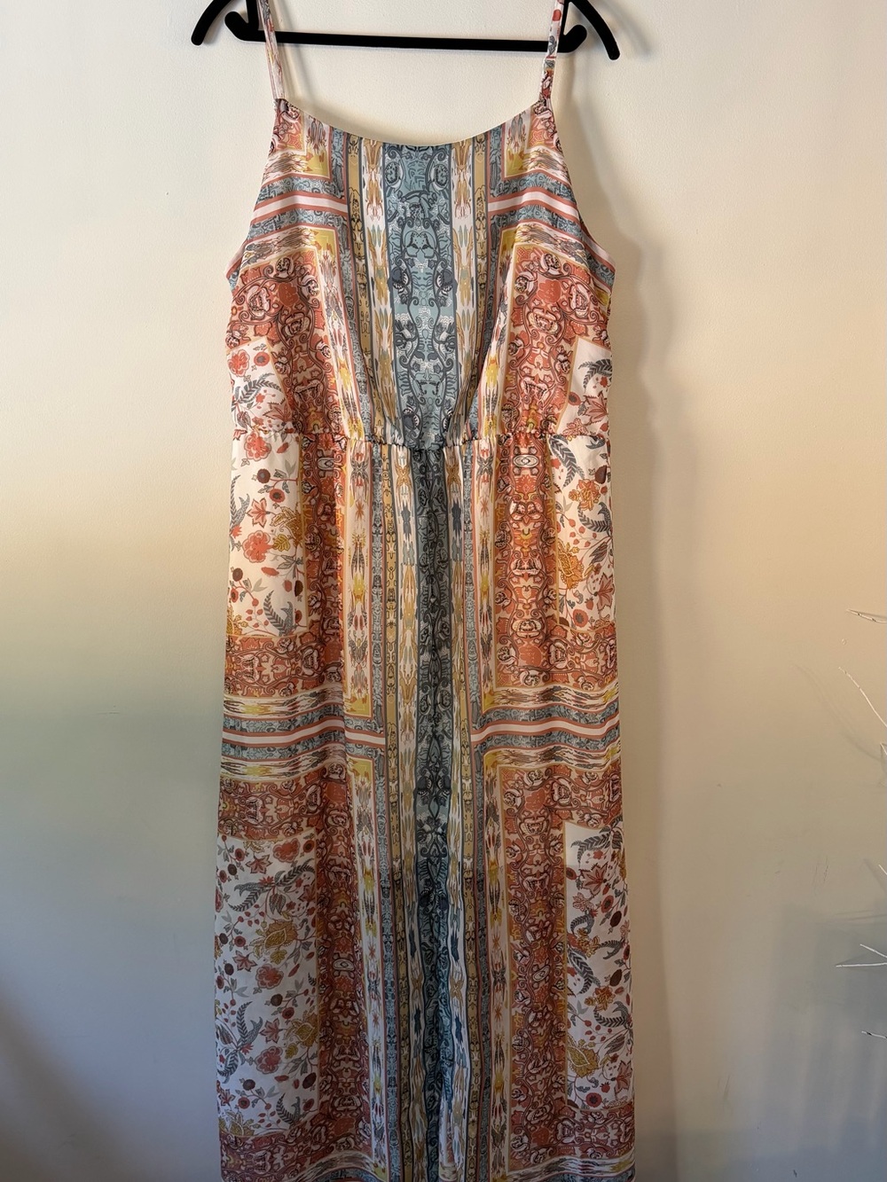Ricki's Spaghetti-Strap Maxi Dress in Rust, Cream and Blue - Picture 2 of 6